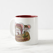 Fröhliches Christmouse Zweifarbige Tasse (Vorderseite Links)