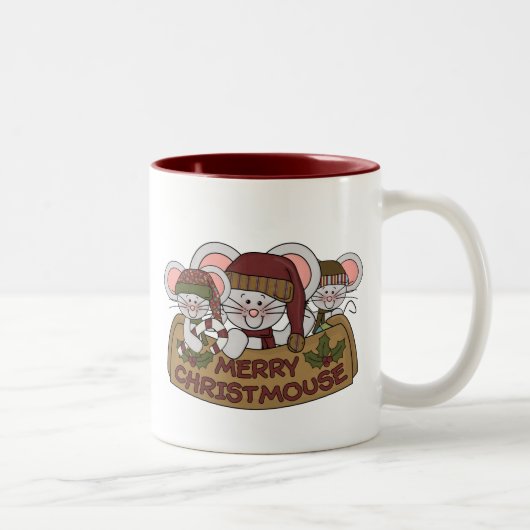 Fröhliches Christmouse Zweifarbige Tasse (Rechts)
