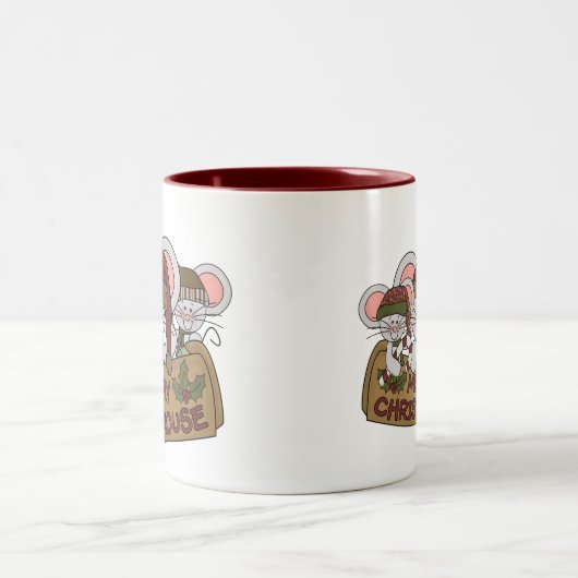 Fröhliches Christmouse Zweifarbige Tasse (Mittel)