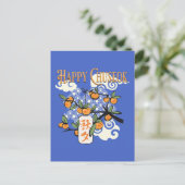 Fröhliches Chuseok mit Persimmonbaum Postkarte (Stehend Vorderseite)