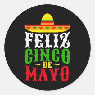 Fröhliches Cinco De Mayo Mexikanisches Festival Pa Runder Aufkleber