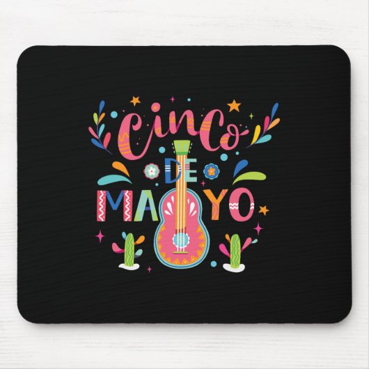 Fröhliches Cinco De Mayo Mexiko Fiesta Taco Gitarr Mousepad (Vorne)