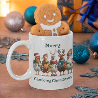 Fröhliches Clucking Aquamarines grünes Hühnchen Kaffeetasse