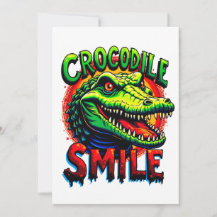 "Fröhliches Crocodile Lächeln - Spaß und Whimsical Einladung
