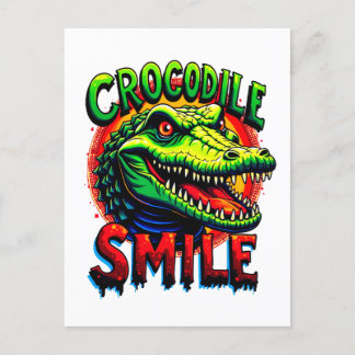 "Fröhliches Crocodile Lächeln - Spaß und Whimsical Postkarte