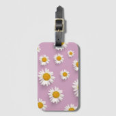 Fröhliches Daisy-Muster auf rosa Hintergrund Gepäckanhänger (Vorderseite Vertikal)