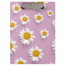 Fröhliches Daisy-Muster auf rosa Hintergrund