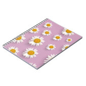 Fröhliches Daisy-Muster auf rosa Hintergrund Notizblock (Linke Seite)
