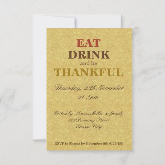 Fröhliches Dankeschön an die Türkei Einladung (Rückseite)