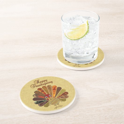 Fröhliches Dankeschön an die Türkei Getränkeuntersetzer (Seite)