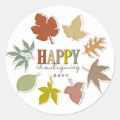 Fröhliches Dankeschön Herbstlaub Urlaub Runder Aufkleber (Vorderseite)
