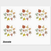 Fröhliches Dankeschön Herbstlaub Urlaub Runder Aufkleber (Blatt)