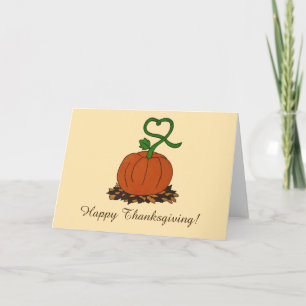 Fröhliches Dankeschön Orange Pumpkin mit Herz Feiertagskarte