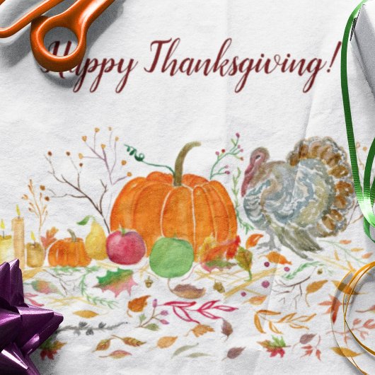 Fröhliches Danksagenkürbis mit der Türkei Seidenpapier