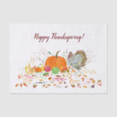 Fröhliches Danksagenkürbis mit der Türkei Seidenpapier (Vorderseite)