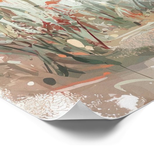 Fröhliches Duckling mit Orange Balloon Digital Pai Poster (Ecke)