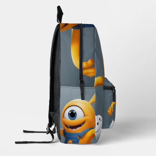 „Fröhliches Einaugenmonster mit Geisterfreund“ Bedruckter Rucksack (Links)