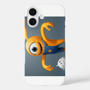 „Fröhliches Einaugenmonster mit Geisterfreund“ iPhone 16 Hülle