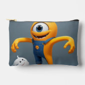 „Fröhliches Einaugenmonster mit Geisterfreund“ Duf Zubehörtasche (Vorderseite)