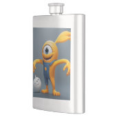 „Fröhliches Einaugenmonster mit Geisterfreund“ Flachmann (Links)