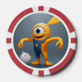„Fröhliches Einaugenmonster mit Geisterfreund“ Pokerchips (Vorderseite)