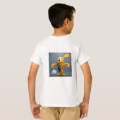 „Fröhliches Einaugenmonster mit Geisterfreund“ T-Shirt (Schwarz voll)