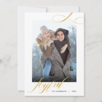 Fröhliches Elegantes Gold Schrift Foto Weihnachten