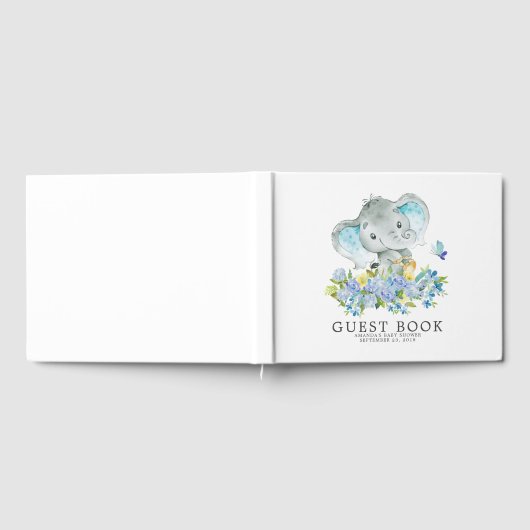 Fröhliches Elephant Baby Shower Gästebuch (Voll)