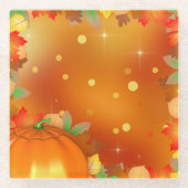 Fröhliches Erntedankfest farbenfrohe Herbstleaves Glasuntersetzer (Vorderseite)