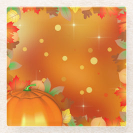 Fröhliches Erntedankfest farbenfrohe Herbstleaves Glasuntersetzer