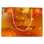 Fröhliches Erntedankfest farbenfrohe Herbstleaves Große Geschenktüte (Rückseite)
