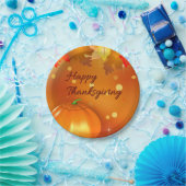 Fröhliches Erntedankfest farbenfrohe Herbstleaves Pappteller (Party)