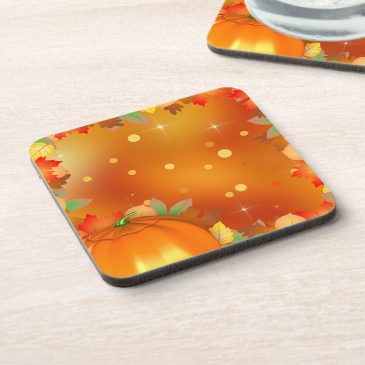Fröhliches Erntedankfest farbenfrohe Herbstleaves Untersetzer (Linke Seite)