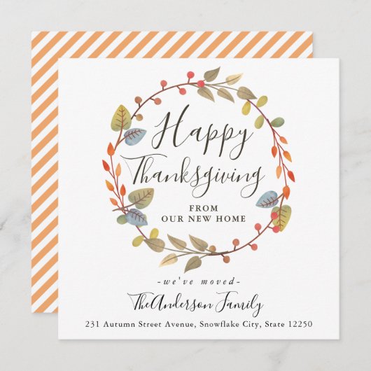 Fröhliches Erntedankfest Herbstkranz Feiertag Bewe Ankündigung (Vorne/Hinten)