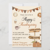 Fröhliches Erntedankfest Kürbiskur & Herbst Einladung (Vorderseite)