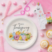 Fröhliches Erntedankfest Wasserfarbener Herbstpump Pappteller (Party)