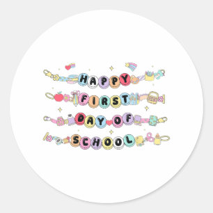 Fröhliches erstes Schultag-Armband Zurück zur Schu Runder Aufkleber