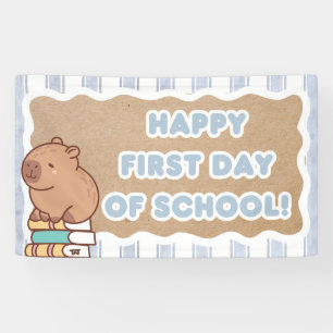 Fröhliches Erstes Schultag-Banner Pre=K Capybara Banner