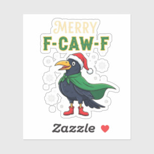 Fröhliches F-Kah-F Lustiges Weihnachten Rabe Krähe Aufkleber