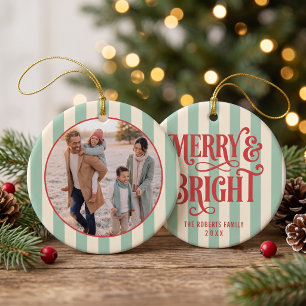 Fröhliches Familienfoto Keramik Ornament
