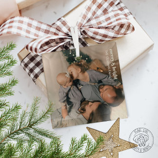 Fröhliches Familienfoto Ornament Aus Glas