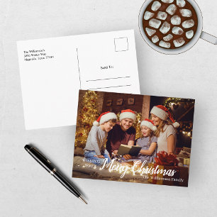 Fröhliches Familienfoto Weihnachten Postkarte