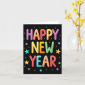 Fröhliches Farb Frohes Neues Jahr Festlich Helles  Karte (Gelbe Blume)