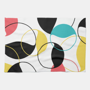 fröhliches, farbenfroh-trendy geometrisches Kreism Geschirrtuch