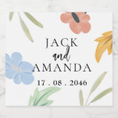 Fröhliches farbenfrohes Blumenweinsiegel Schaumweinetikett (Einzelnes Label)