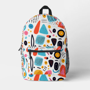 Fröhliches, farbenfrohes, geometrisches Muster im Bedruckter Rucksack