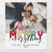 Fröhliches farbenfrohes Holiday Foto Weinetikett (Einzelnes Label)