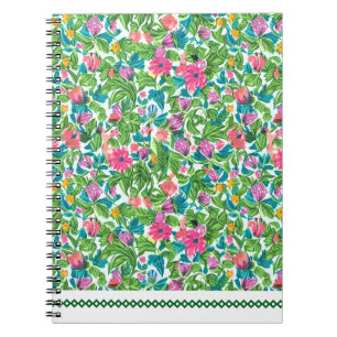 Fröhliches, farbenfrohes Sommerpattern botanische Notizblock