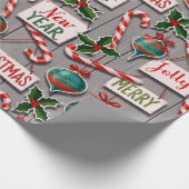 Fröhliches Ferien Durcheinander Geschenkpapier (Ecke)