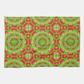 Fröhliches Ferien Flüssigkunst-Mandala-Muster Geschirrtuch (Horizontal)